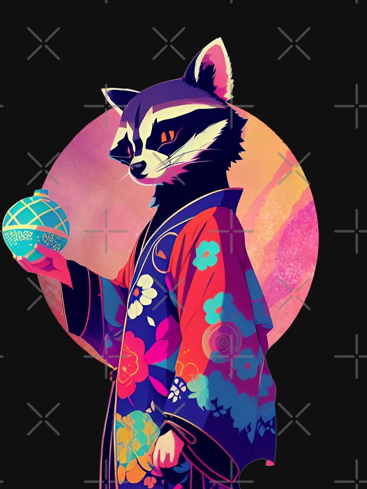 A Raccoon in Kimono / Space & Fantasy- themed by DelMoore93 T-Shirts, Hoodie, Sweatshirt | BlankRebels.com (Image 3)