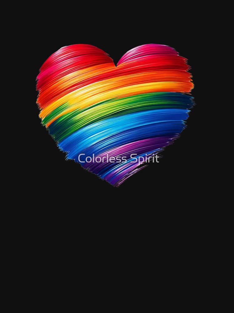 Rainbow Brushstroke Heart – Neurodivergent Pride Symbol by Colorless Spirit T-Shirts, Hoodie, Sweatshirt (Image 3)