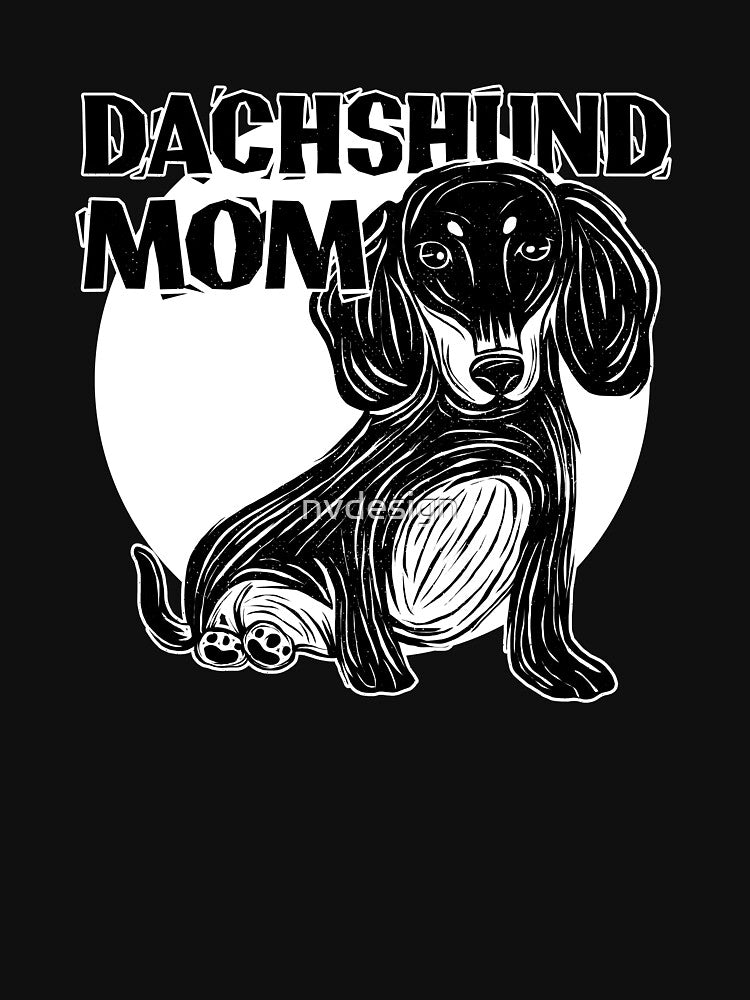 Linocut Dachshund Mom by nvdesign T-Shirts, Hoodie, Sweatshirt | BlankRebels.com (Image 3)