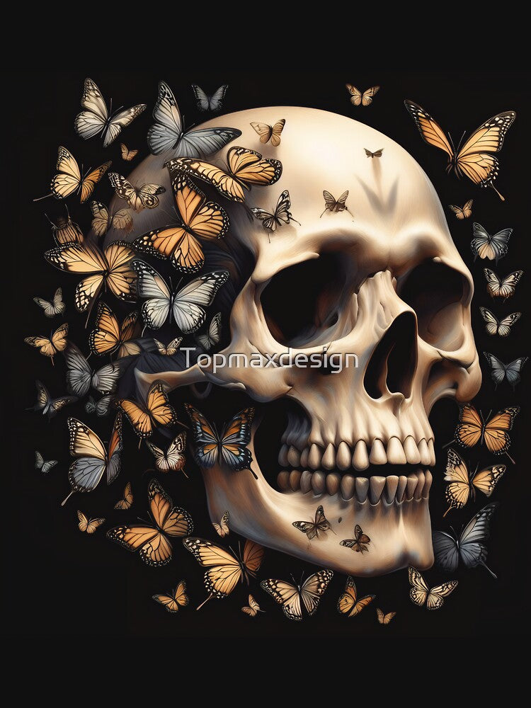 Skull Butterflies by Topmaxdesign T-Shirts, Hoodie, Sweatshirt | BlankRebels.com (Image 3)