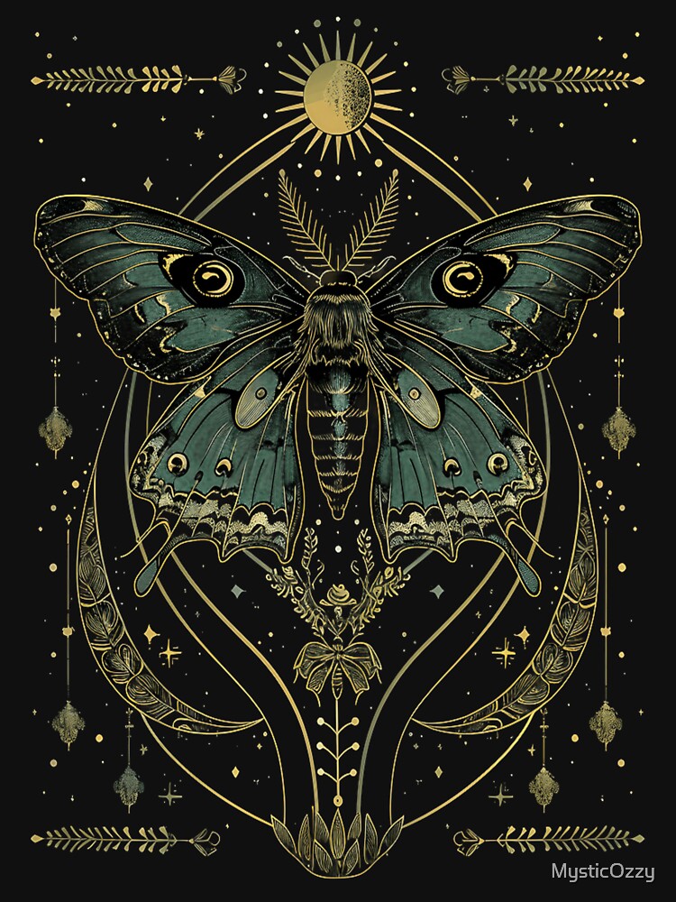 Celestial Luna Moth:  Mystic Messenger of the Night by MysticOzzy T-Shirts, Hoodie, Sweatshirt | BlankRebels.com (Image 3)