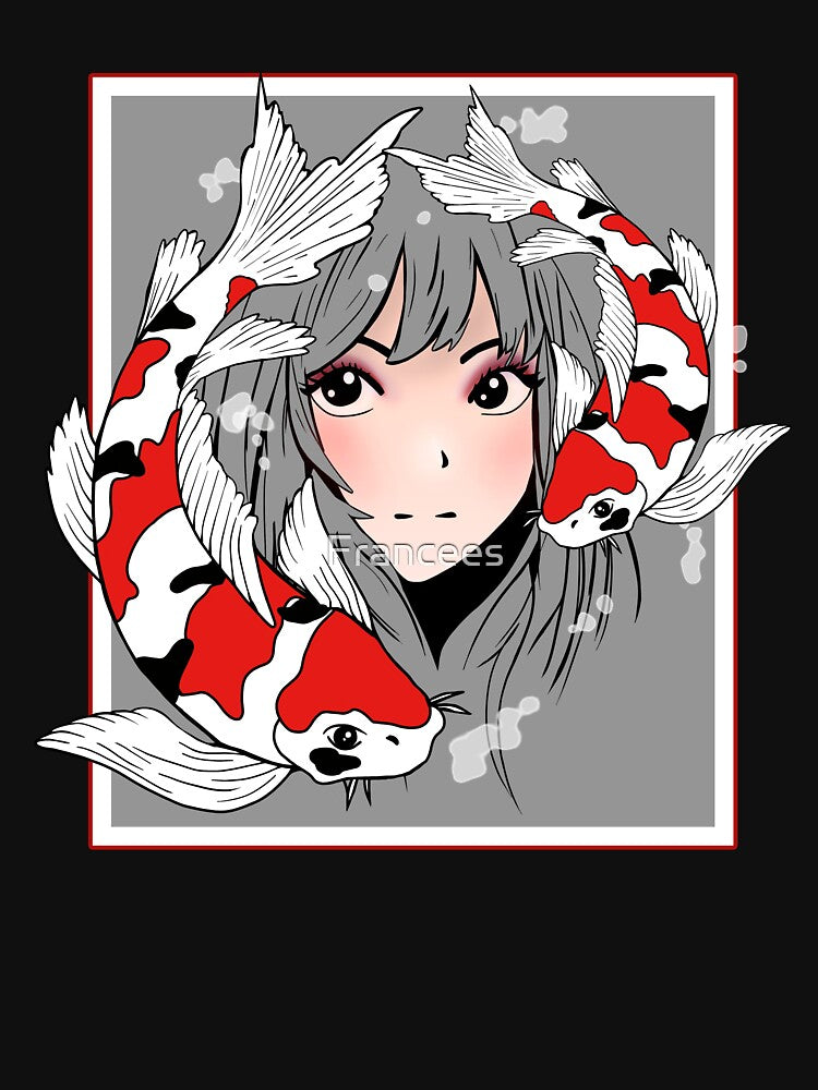 Anime Girl Koi Japan by Fran Fryberg T-Shirts, Hoodie, Sweatshirt | BlankRebels.com (Image 3)