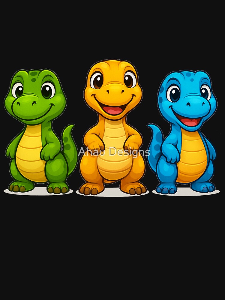 Three cartoonish dinosaurs by Ahau Designs T-Shirts, Hoodie, Sweatshirt | BlankRebels.com (Image 3)
