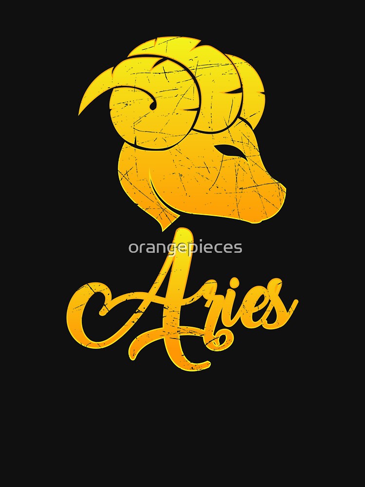 Vintage Aries Zodiac Sign Retro Horoscope Birthday Gift Idea by Orange Pieces T-Shirts, Hoodie, Sweatshirt (Image 3)
