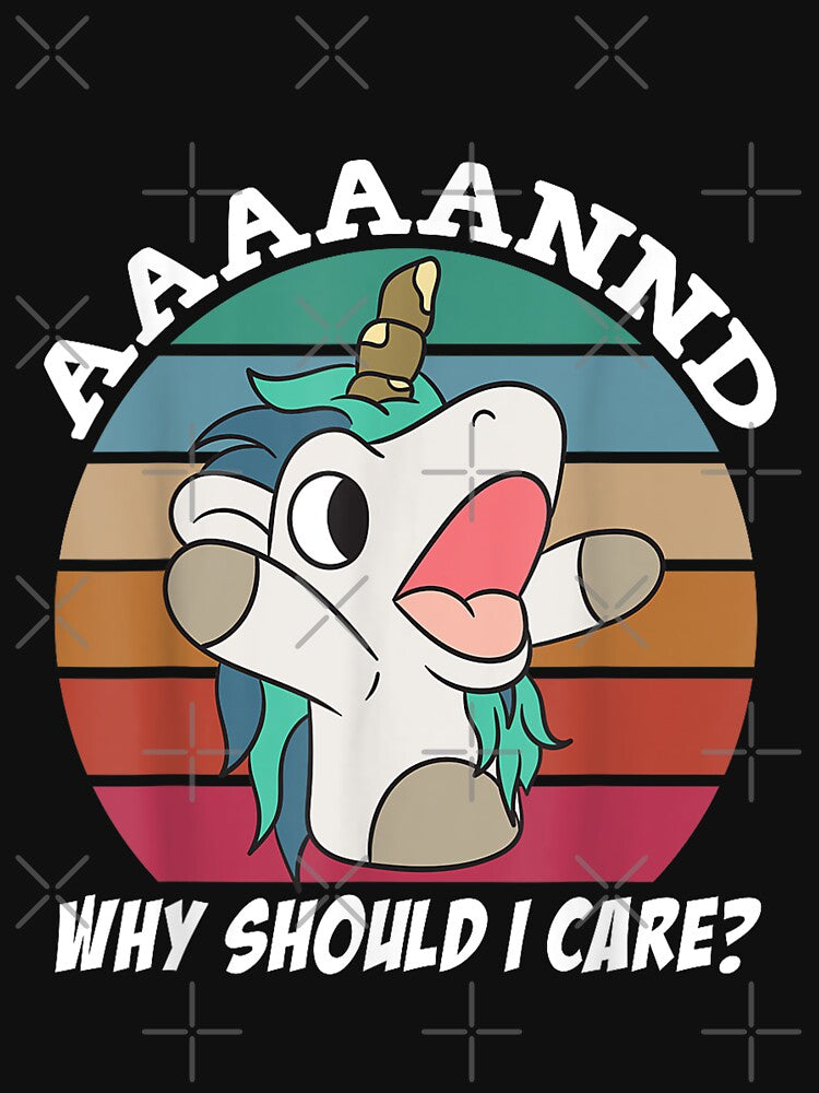 Funny Unicorn 'Why Should I Care?' Retro Vintage Design by 3liegy T-Shirts, Hoodie, Sweatshirt | BlankRebels.com (Image 3)