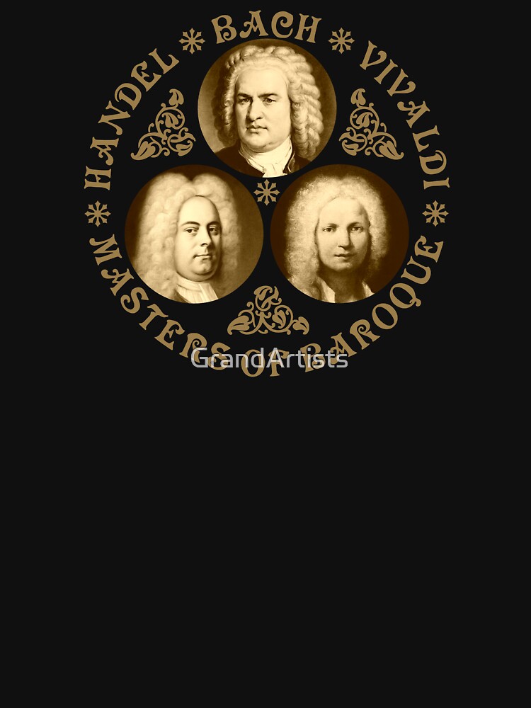 Masters Of Baroque - Bach - Handel - Vivaldi - Vintage Design - Old Gold - RB by GrandArtists T-Shirts, Hoodie,... (Image 3)