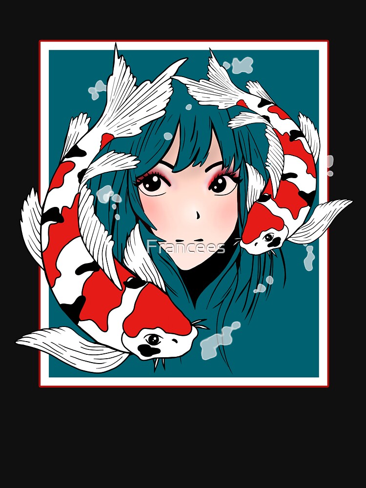 Anime Girl Koi by Fran Fryberg T-Shirts, Hoodie, Sweatshirt | BlankRebels.com (Image 3)