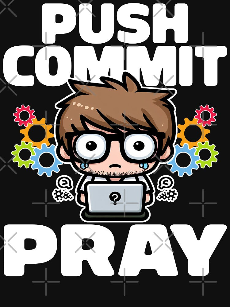PUSH COMMIT PRAY - CODING GIFT by KEF Custom T-Shirts, Hoodie, Sweatshirt | BlankRebels.com (Image 3)