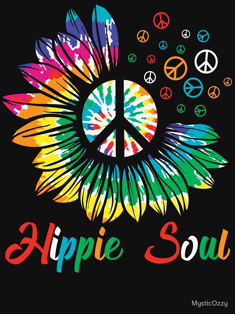 Hippie Soul: Groovy Sunflower Peace Sign by MysticOzzy T-Shirts, Hoodie, Sweatshirt | BlankRebels.com (Image 3)