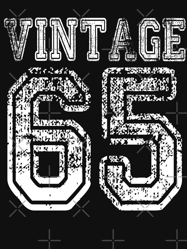 Vintage 65 2065 1965 T-shirt Birthday Gift Age Year Old Boy Girl Cute Funny Man Woman Jersey Style by... (Image 3)