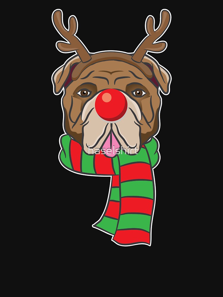 Funny Christmas Dog Xmas Reindeer Bulldog Holiday Gift by haselshirt T-Shirts, Hoodie, Sweatshirt | BlankRebels.com (Image 3)