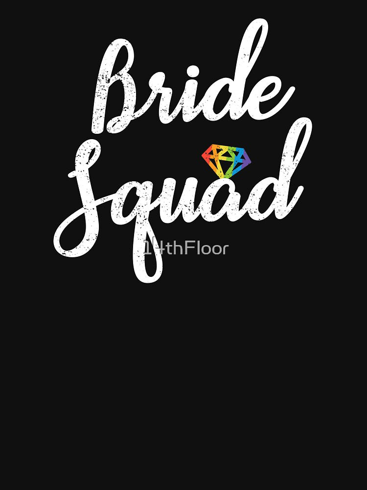 Bride Squad Shirt - LGBT Pride Rainbow Diamond Bachelorette by 14thFloor Hoodie, Sweatshirt | BlankRebels.com (Image 3)