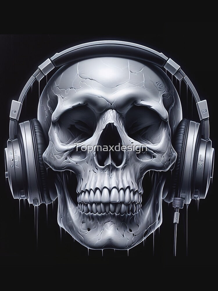 Skull With Headphones by Topmaxdesign T-Shirts, Hoodie, Sweatshirt | BlankRebels.com (Image 3)