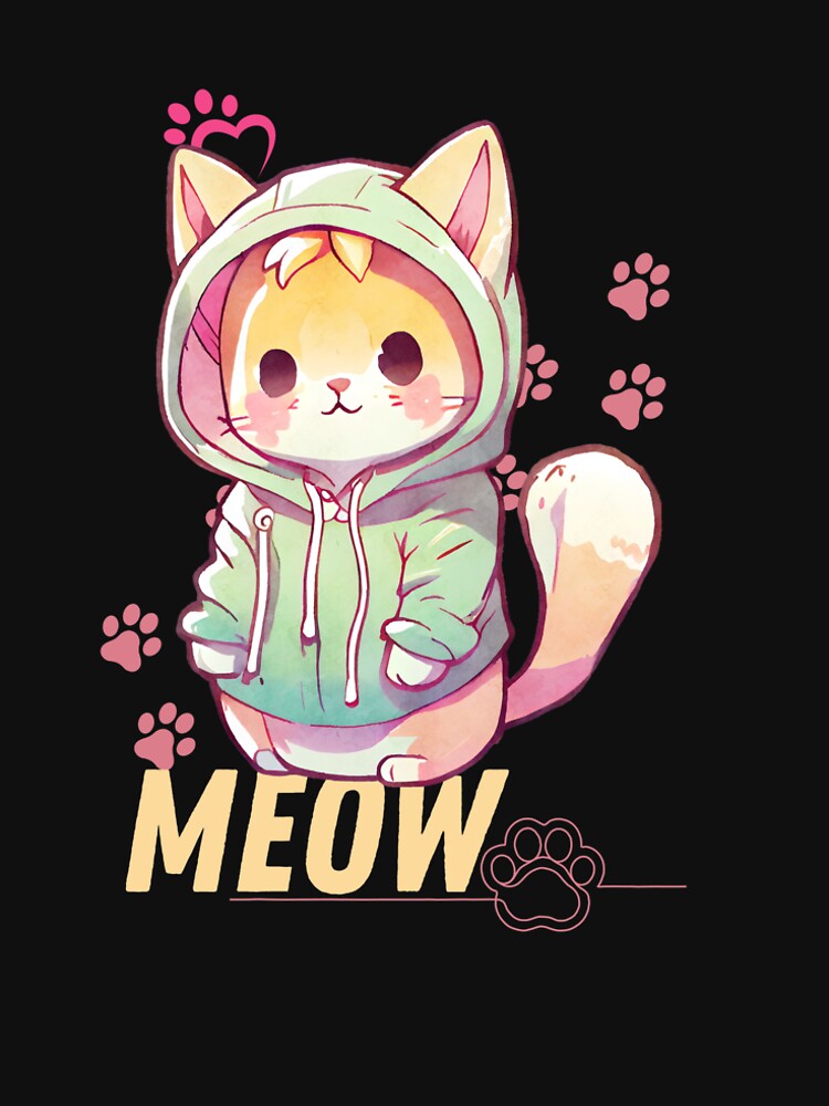 Chibi cute cat wearing hoodie T-shirt by Jibshop ⭐⭐⭐⭐⭐ Sweatshirt | BlankRebels.com (Image 2)