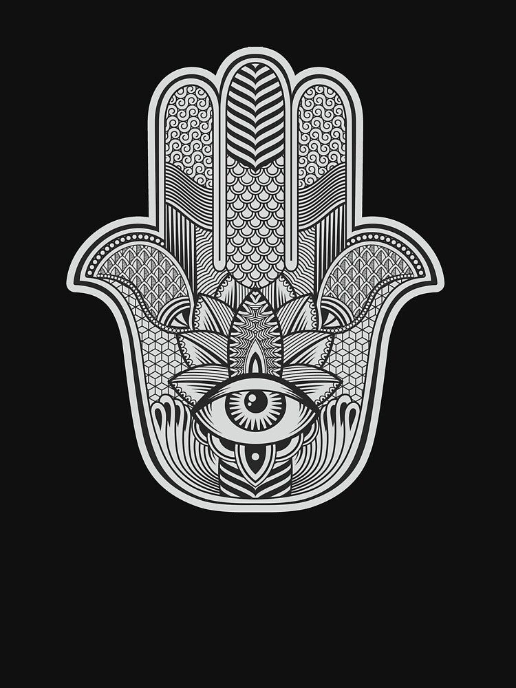 Geometric Hamsa - Black background by The Lines T-Shirts, Hoodie, Sweatshirt | BlankRebels.com (Image 3)