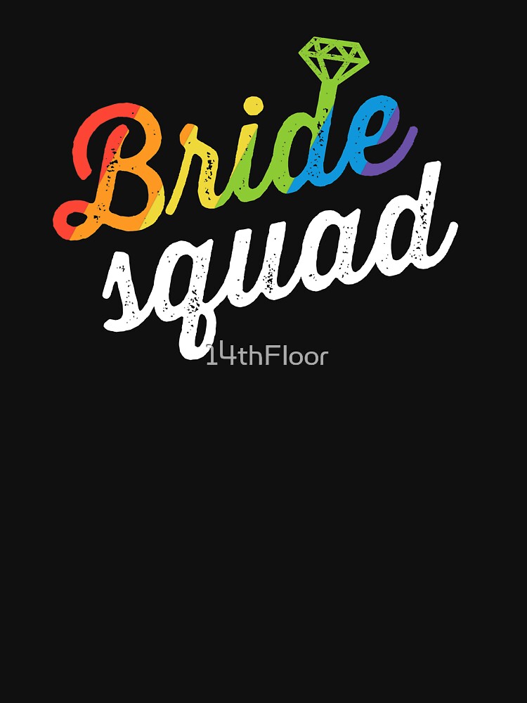 Bride Squad Shirt - LGBT Cute Rainbow Ring Bachelorette Gift by 14thFloor Hoodie, Sweatshirt | BlankRebels.com (Image 3)