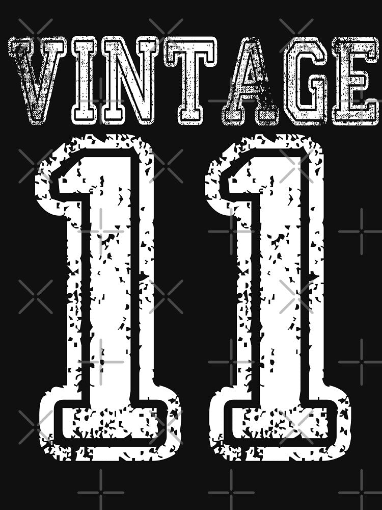 Vintage 2011 11 T-shirt Birthday Gift Age Year Old Boy Girl Cute Funny Man Woman Jersey Style by arcadetoystore... (Image 3)