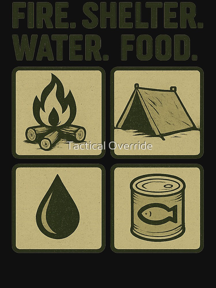 Fire.Shelter.Water.Food by Tactical Override T-Shirts, Hoodie, Sweatshirt | BlankRebels.com (Image 3)