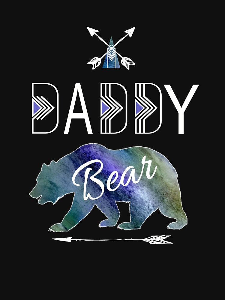 Daddy BearTextured Rustic Blue Matching Family Christmas Camping Gifts by Sapphire Star T-Shirts, Hoodie,... (Image 3)