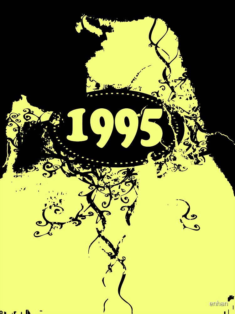 1995 Yellow, black retro vintage T-shirt by enhan Hoodie, Sweatshirt | BlankRebels.com (Image 3)
