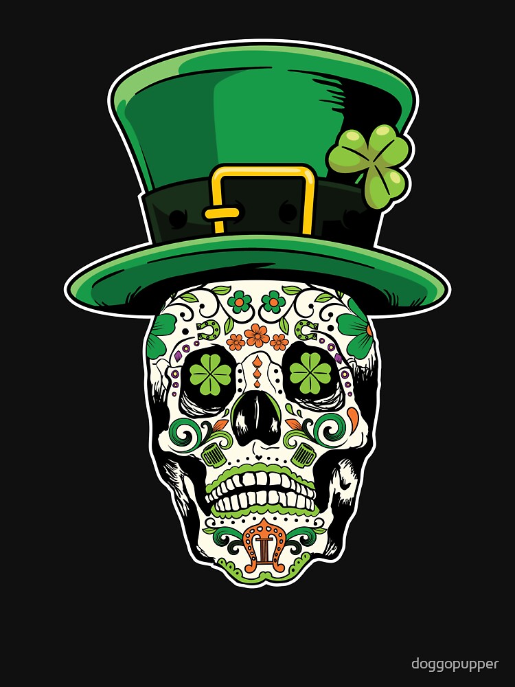 Sugar Skull St Patricks Day Lucky Sugar Skull Paddys Day by doggopupper T-Shirts, Hoodie, Sweatshirt (Image 3)