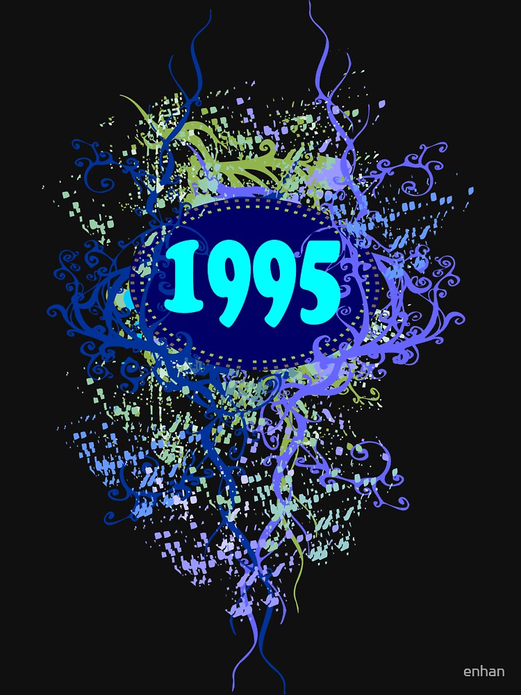 1995 colorful retro vintage T-shirt by enhan Hoodie, Sweatshirt | BlankRebels.com (Image 3)