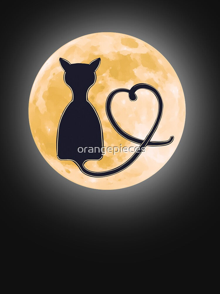 Black Cat Moon Halloween T shirt Happy Halloween by Orange Pieces