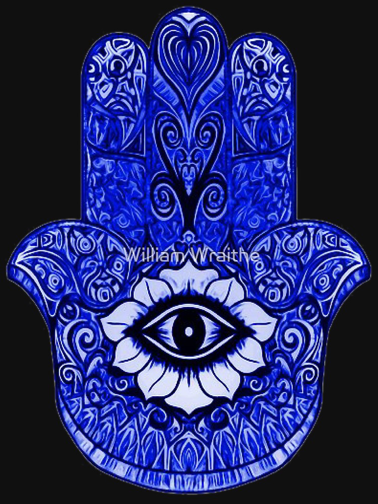 Blue Hamsa Symbol by William Wraithe T-Shirts, Hoodie, Sweatshirt | BlankRebels.com (Image 3)