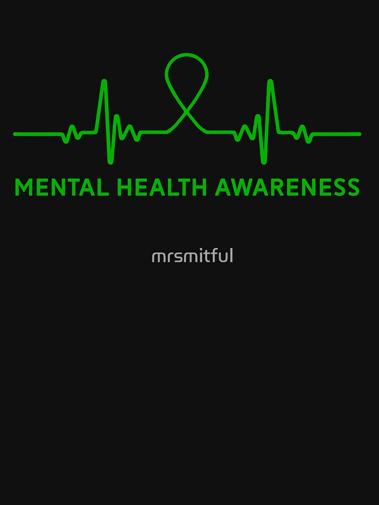 Depression Anxiety Mental Health Awareness Ribbon T-Shirt Tee Gift by mrsmitful Hoodie, Sweatshirt (Image 3)