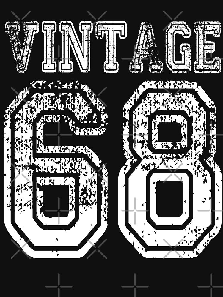 Vintage 68 2068 1968 T-shirt Birthday Gift Age Year Old Boy Girl Cute Funny Man Woman Jersey Style by... (Image 3)