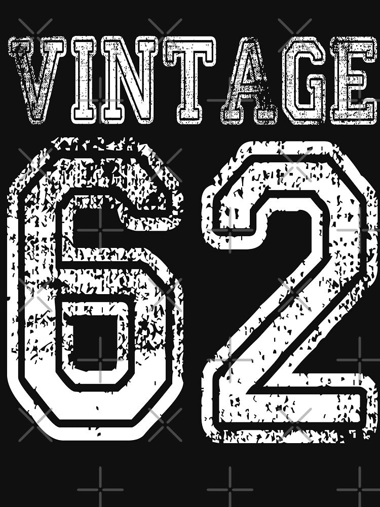 Vintage 62 2062 1962 T-shirt Birthday Gift Age Year Old Boy Girl Cute Funny Man Woman Jersey Style by... (Image 3)