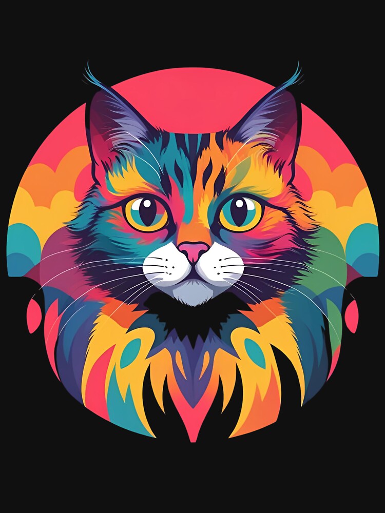 Abstract Cat - Colorful Design by ModernPaperCo T-Shirts, Hoodie, Sweatshirt | BlankRebels.com (Image 3)