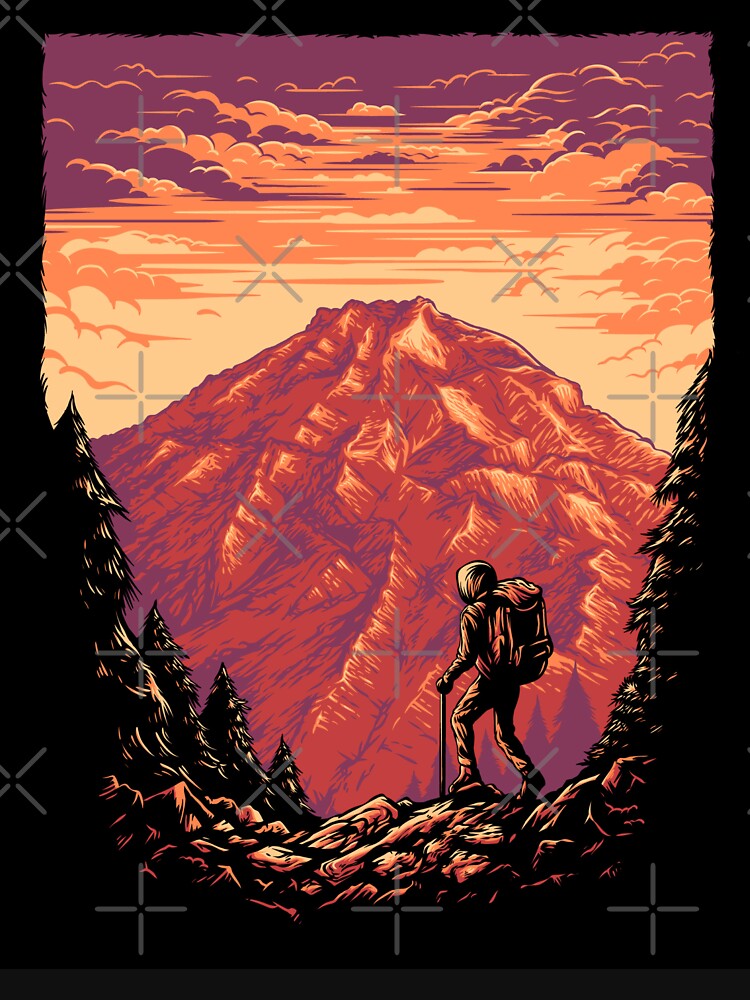 Hiking Mountain Illustration by Peekonet T-Shirts, Hoodie, Sweatshirt | BlankRebels.com (Image 3)