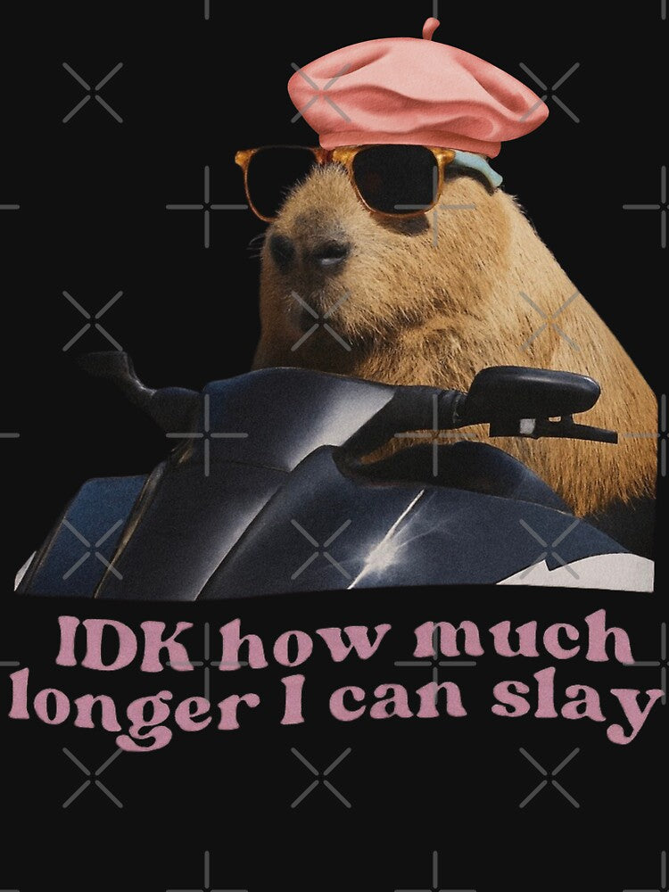 IDK How Much Longer I Can Slay – Funny Capybara Meme Art with Beret, Sunglasses and Scooter Vibes by love3617... (Image 3)