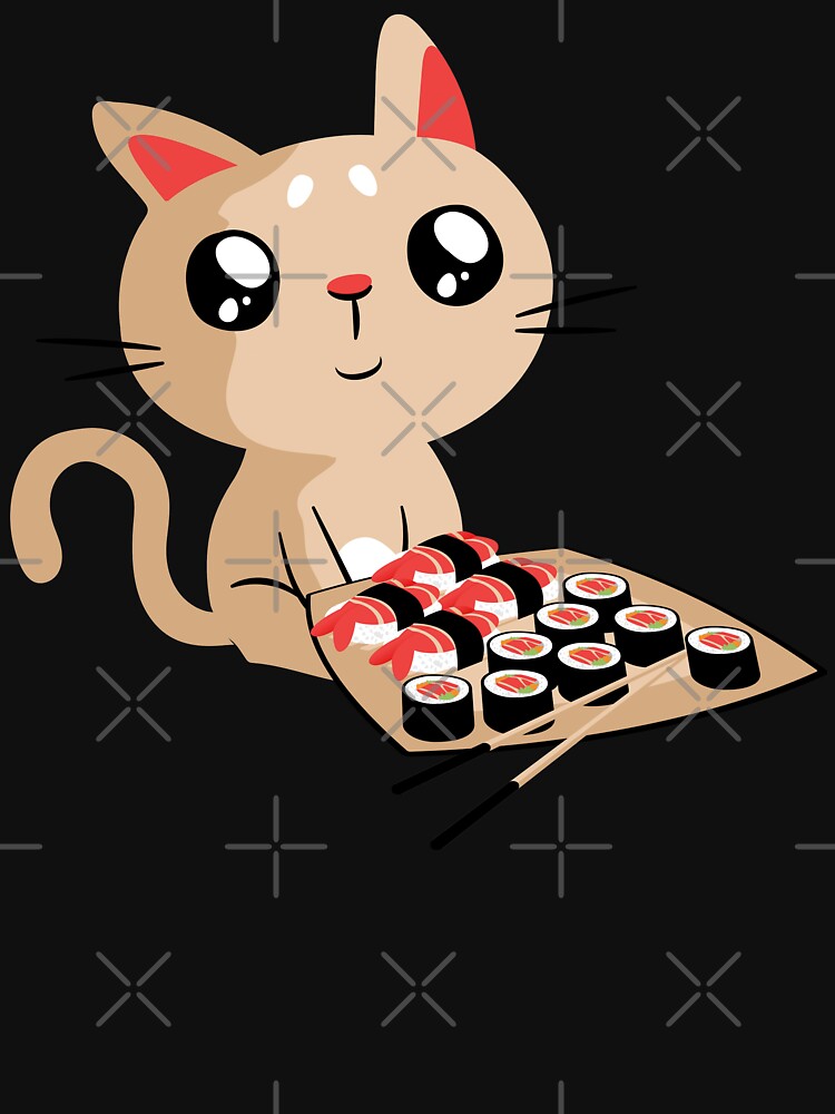 Cute Cat With Sushi Rolls by OnepixArt T-Shirts, Hoodie, Sweatshirt | BlankRebels.com (Image 3)