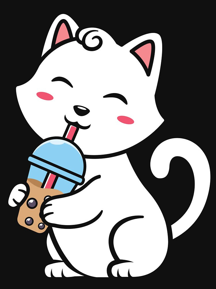 cute kawaii cat boba tea by hieuvustore T-Shirts, Hoodie, Sweatshirt | BlankRebels.com (Image 3)