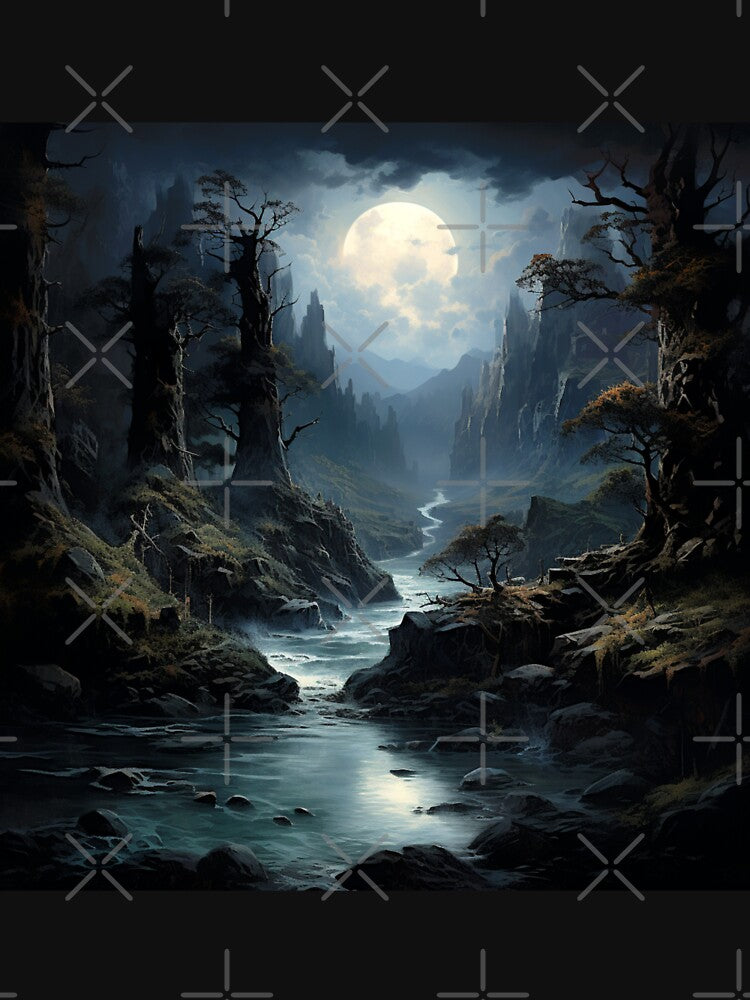 Dark Fantasy Landscape - Moonlit Mire by Fantasy Masterpiece T-Shirts, Hoodie, Sweatshirt | BlankRebels.com (Image 3)