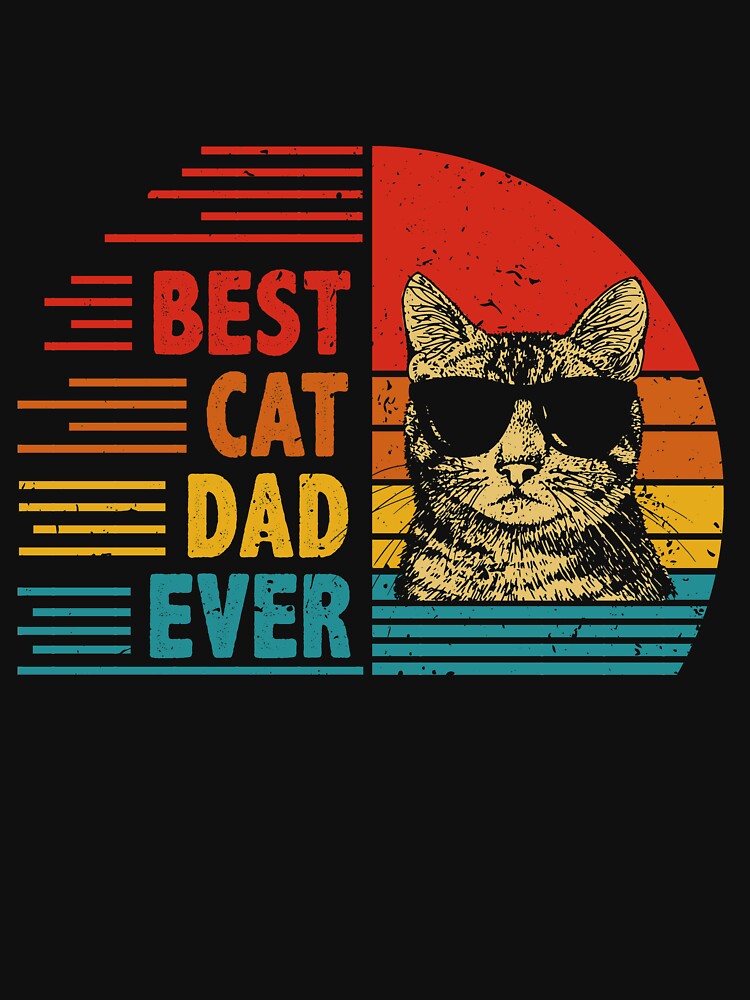 Vintage Retro Best Cat Dad Ever Funny Cat Lover Father's Day Gift by EdwinaEmmanoiCo T-Shirts, Hoodie, Sweatshirt (Image 3)