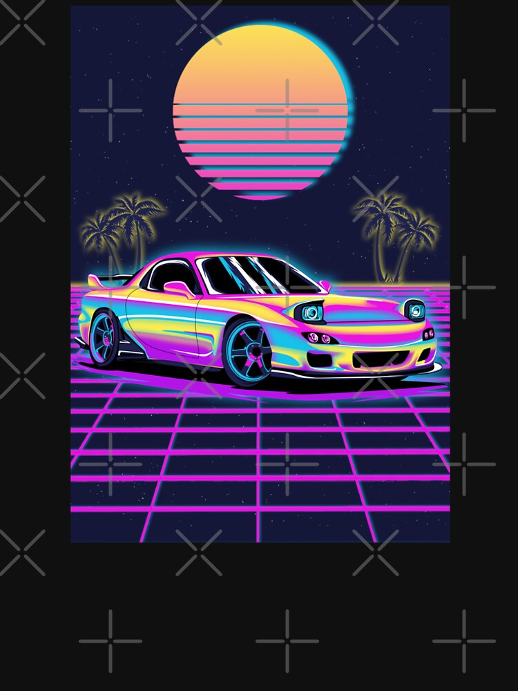 Vaporwave Car Rx7 by Ryzdesain T-Shirts, Hoodie, Sweatshirt | BlankRebels.com (Image 2)