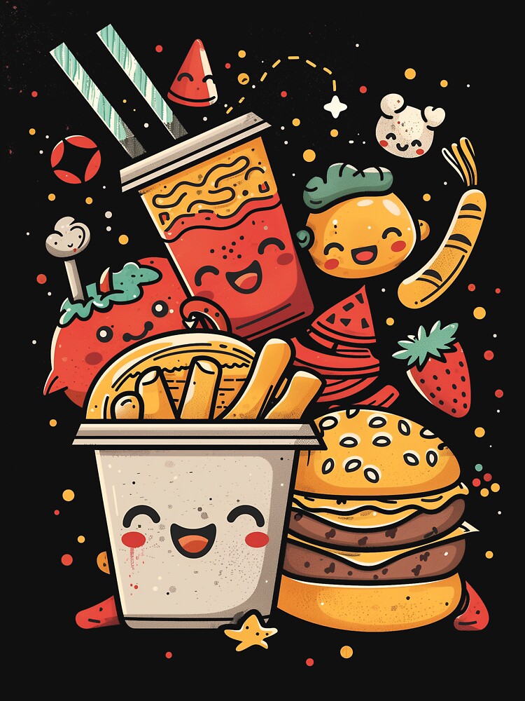 Kawai Burger by nomiraclehere T-Shirts, Hoodie, Sweatshirt | BlankRebels.com (Image 3)