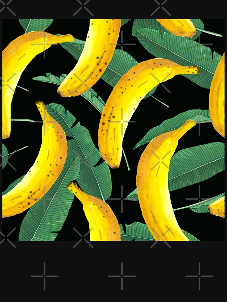 Watercolor Banana And Leaves Pattern by virilamissa T-Shirts, Hoodie, Sweatshirt | BlankRebels.com (Image 3)