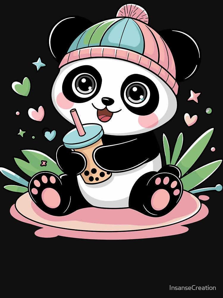 Adorable Panda Drinking Bubble Tea by InsanseCreation T-Shirts, Hoodie, Sweatshirt | BlankRebels.com (Image 3)