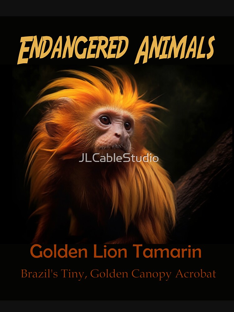 Golden Lion Tamarin: Brazil's Tiny, Golden Canopy Acrobat by JLCableStudio T-Shirts, Hoodie, Sweatshirt (Image 3)