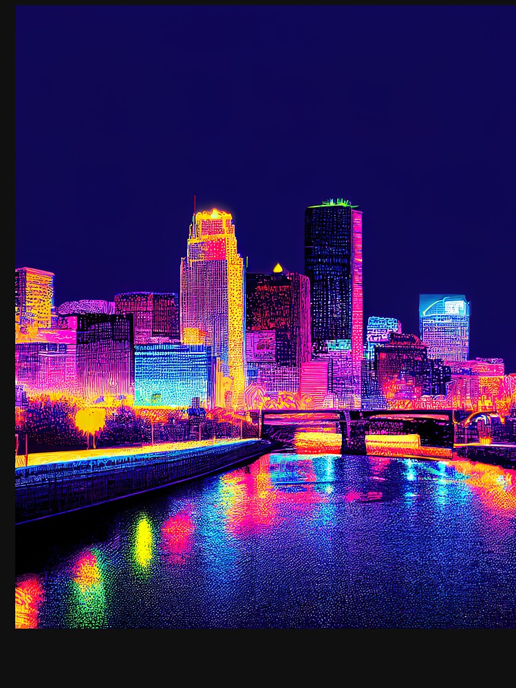 Minneapolis Neon Vaporwave by ComicsFactory T-Shirts, Hoodie, Sweatshirt | BlankRebels.com (Image 3)