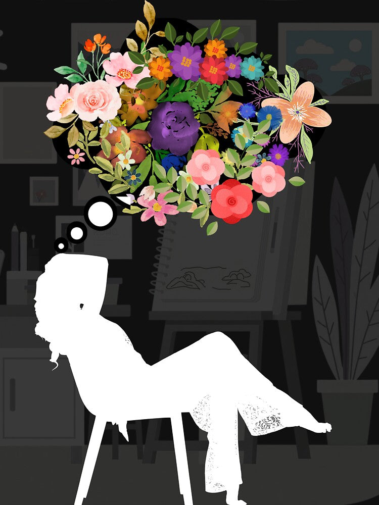 Creative Woman Artist – Floral Imagination Aesthetic Tee by JKWEARSTUDIO Hoodie, Sweatshirt | BlankRebels.com (Image 3)