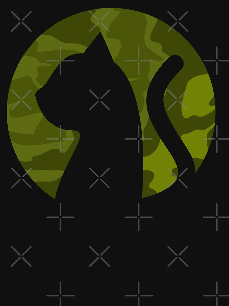 Camouflage Patterned Cat Silhouette - Funny Cat Pictures by FunnyCatsFam T-Shirts, Hoodie, Sweatshirt (Image 3)