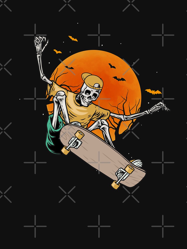 Skeleton Skater In Halloween With Skateboard by CreativeGift T-Shirts, Hoodie, Sweatshirt | BlankRebels.com (Image 3)
