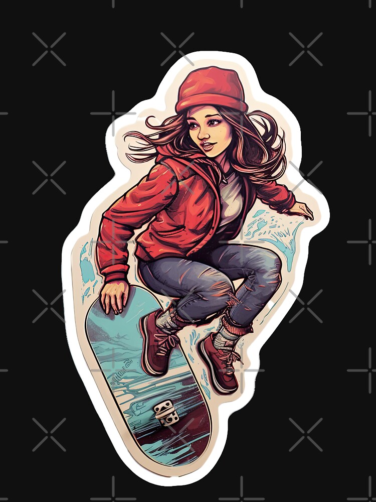 Girl with board by abmkf T-Shirts, Hoodie, Sweatshirt | BlankRebels.com (Image 3)
