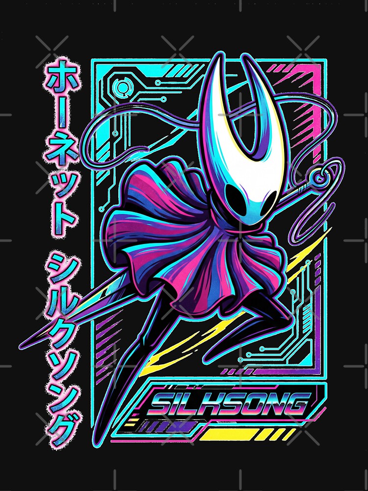 Hollow Knight Silksong Retrowave T-Shirt | Hornet Neon Synthwave Hoodie | 80s Retro Vaporwave Gaming Merch... (Image 3)