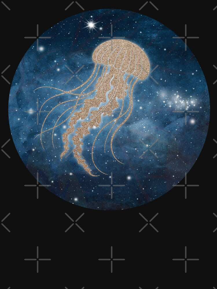 Jellyfish Cosmic Sea illustration design by 3DDesignSpot T-Shirts, Hoodie, Sweatshirt | BlankRebels.com (Image 3)